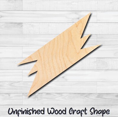 Lightning Bold Arrow 2 Unfinished Wood Shape Blank Laser Cutout Woodcraft Craft Supply ARR-026 - image1